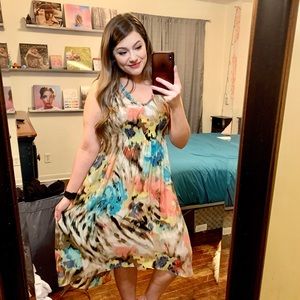 Sunny Leigh Colorful Summer Dress in Size M